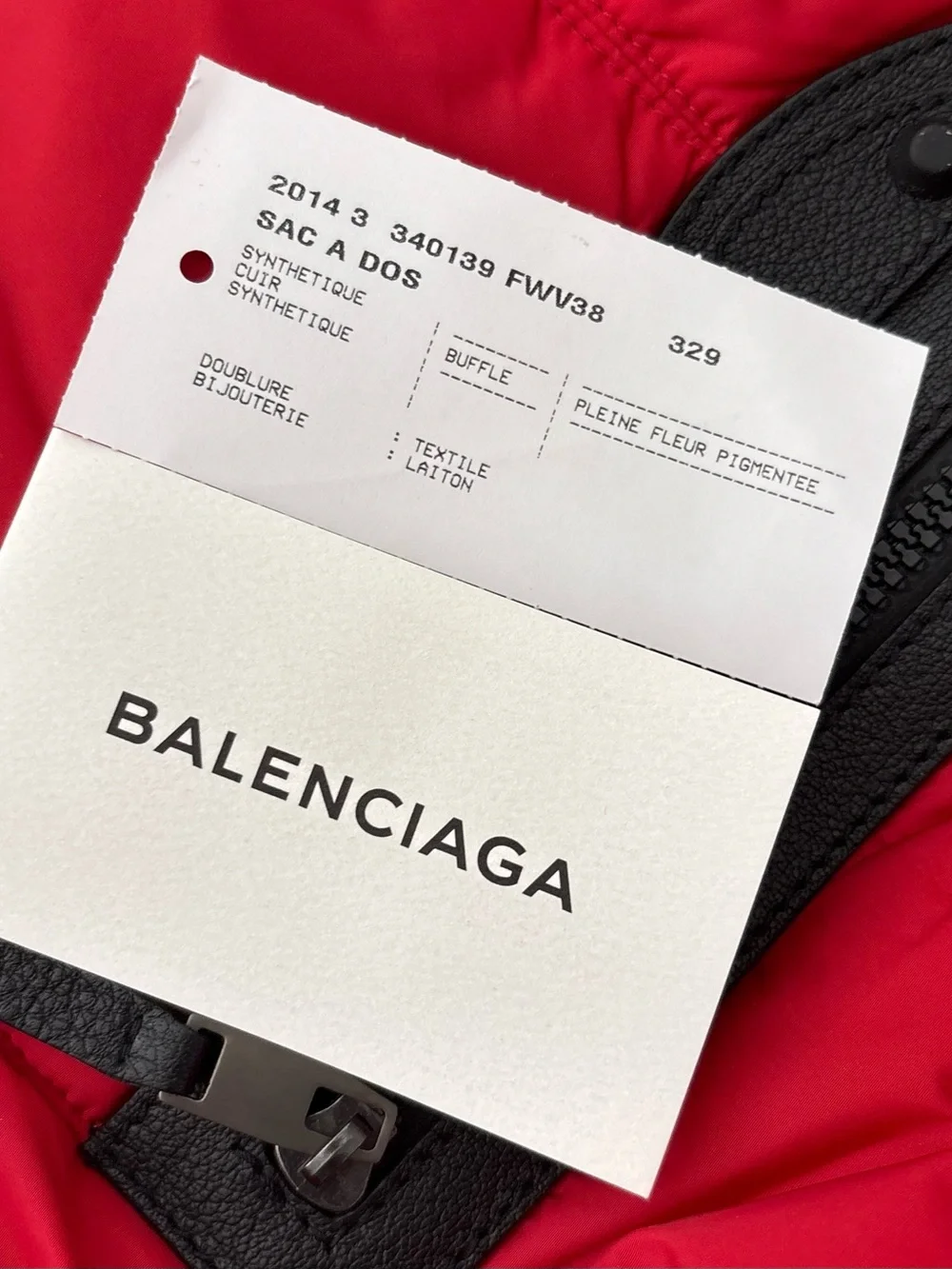 Brand new BALENCIAGA Red Men's Nylon Backpack - Casual Daypack